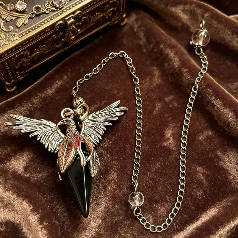 Iced Out Phoenix Black Pendant Necklace