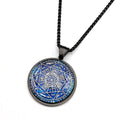Seven Archangels Glass Medal Angel Pendant Necklace for Women Men Stainless Steel Seal of Solomon Protection Chain Jewelry Gift