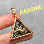 Masonic Eye Pendant Necklace — Stainless Steel