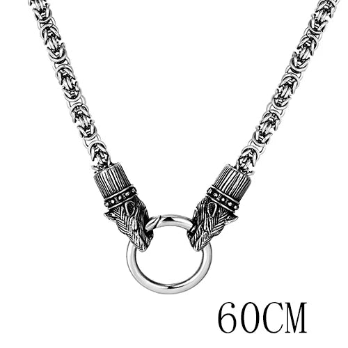 Animal Pendant Necklace Wolf Dog Skull Snake — Stainless Steel