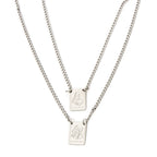 Virgin Mary Curb Chain Necklace — Silver