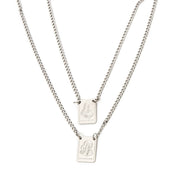 Virgin Mary Curb Chain Necklace — Silver