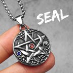 Star Moon Pendant Necklace Stainless Steel Vintage