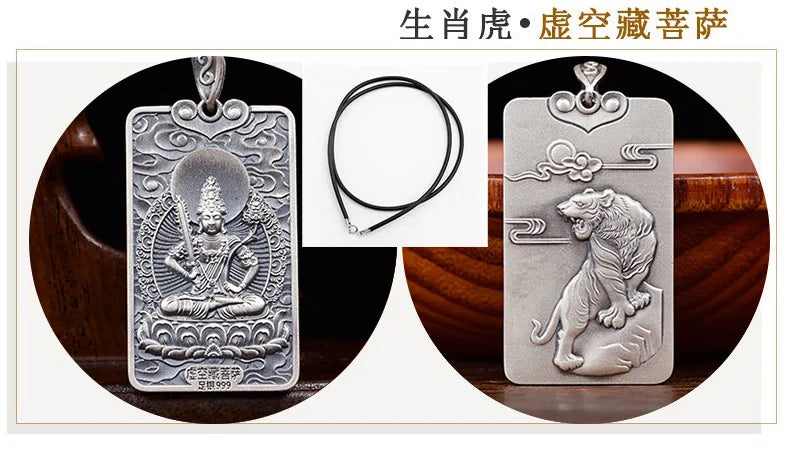 Chinese Zodiac Animal Buddha Blessing Pendant Necklace
