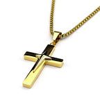 Jesus Starburst Cross Necklace — Stainless Steel Box Chain