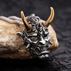 Gothic Retro Stainless Steel Ghost Mask Pendant Necklace For Men Boys Punk Fashion Skull Necklaces Jewelry Horror