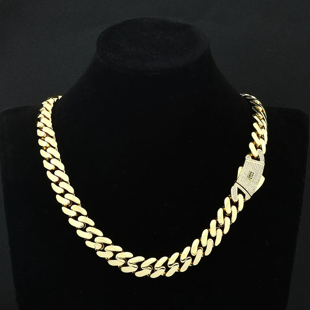 Gold Monaco Chain Necklace 12/15/20MM