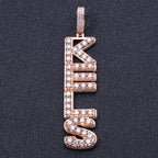 Iced Out Moissanite Letter Pendant Necklace VVS