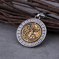 Rotating Viking Wolf Rune Pendant — Stainless Steel