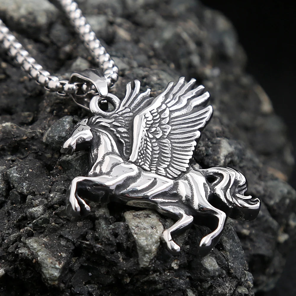 Angel Wings Greek Myth Steel Pendant Punk Vintage