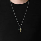 Cross Steel Pendant Yellow Lava