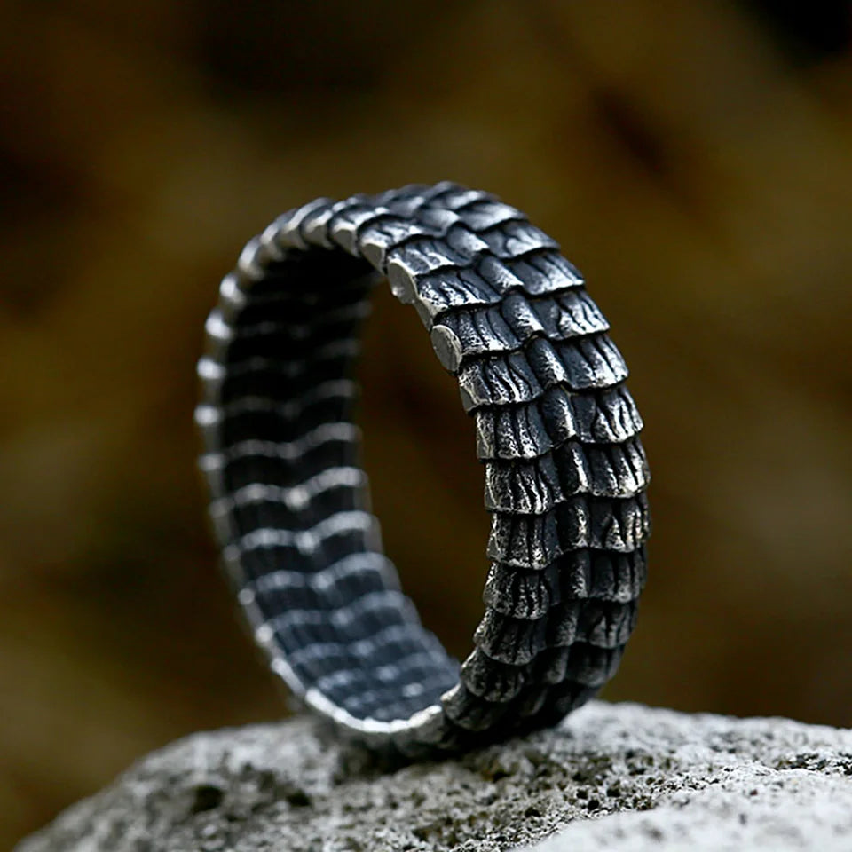 Dragon Steel Ring Punk Vintage Scale Biker Animal