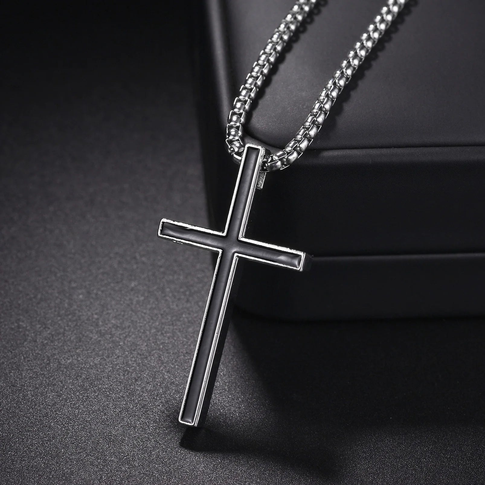 Christian Jesus Cross Necklace For Women Men Stainless Steel Chains Choker Religion Pendants Jewelry Prayer Baptism Gift