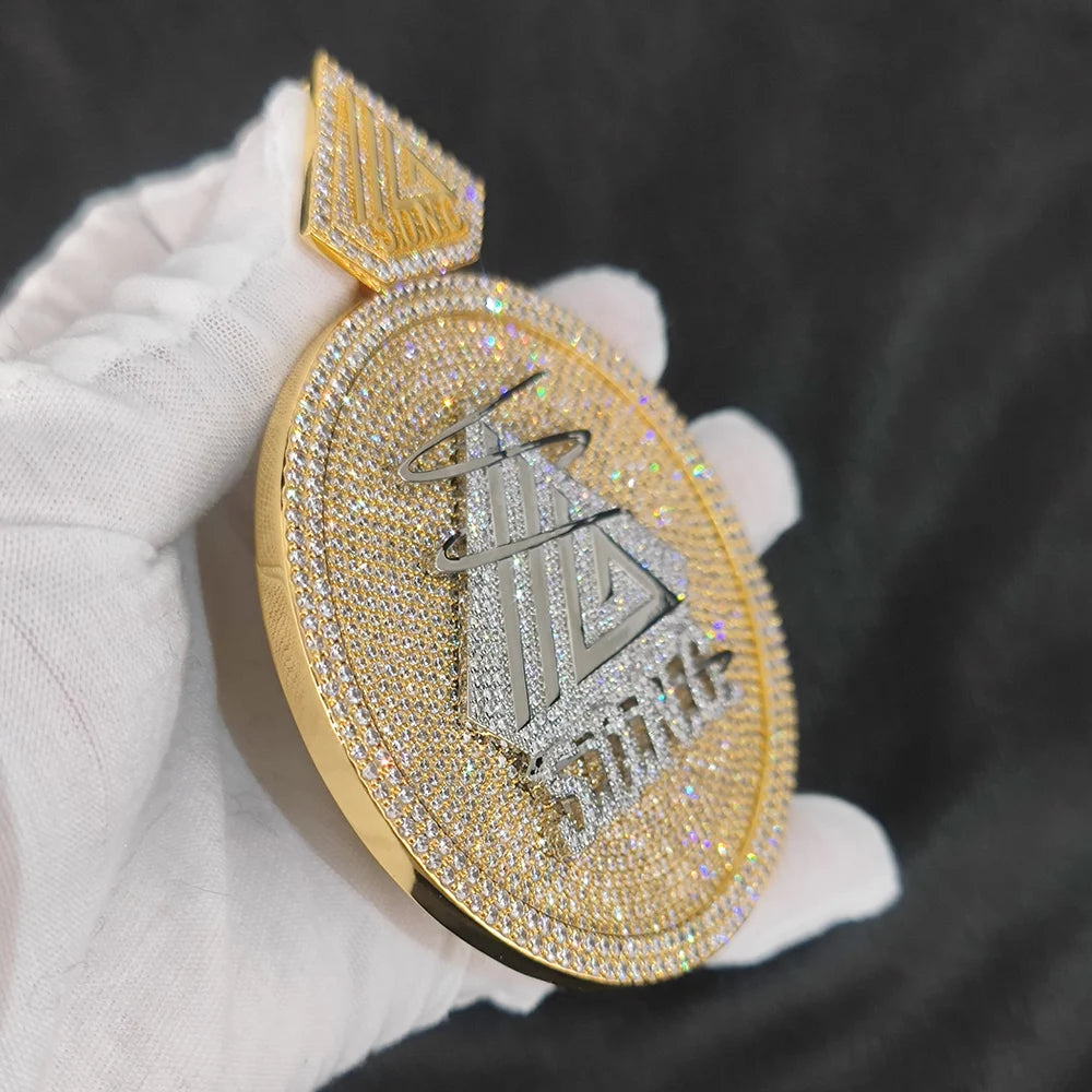 Iced Out Letter Pendant 80MM Disc Statement