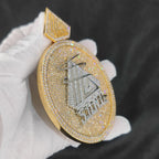 Iced Out Letter Pendant 80MM Disc Statement