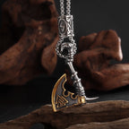 Retro Domineering Nordic Battle Ax Pendant Necklace for Men and Women Punk Pendant Lucky Amulet Jewelry Gift