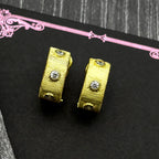 Two-Tone Earrings Vintage Small Sterling Zircons