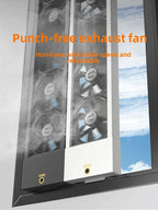 Household no-drill window exhaust fan, no installation required no hole needed, glass window ventilation fan powerful