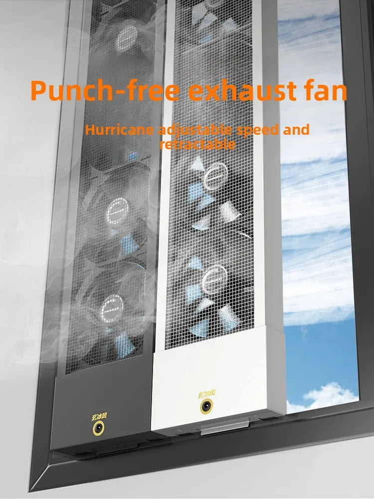 Household no-drill window exhaust fan, no installation required no hole needed, glass window ventilation fan powerful