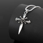 Cross Skull Pendant Necklace — Stainless Steel