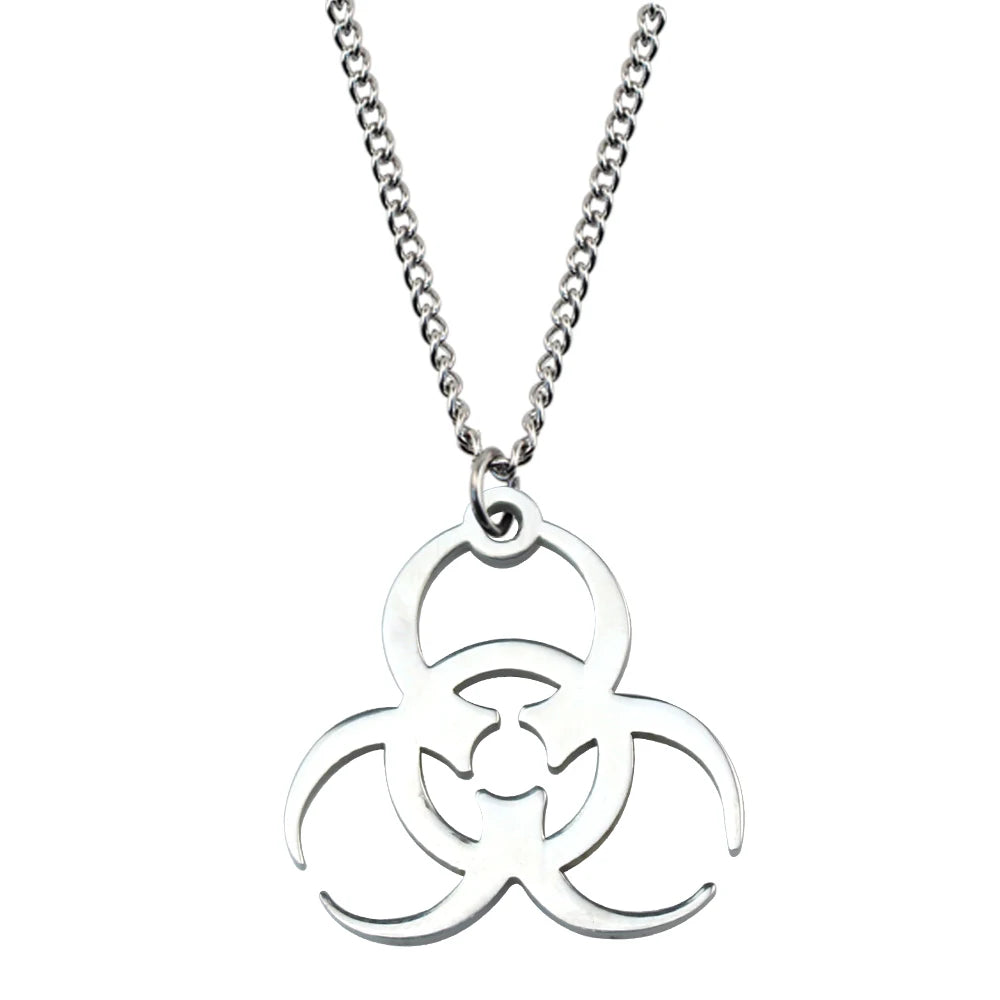 Necklace Trendy Men And Women INS Street Punk Hip-Hop JewelryNew Stainless Steel Biochemical Logo Pendant