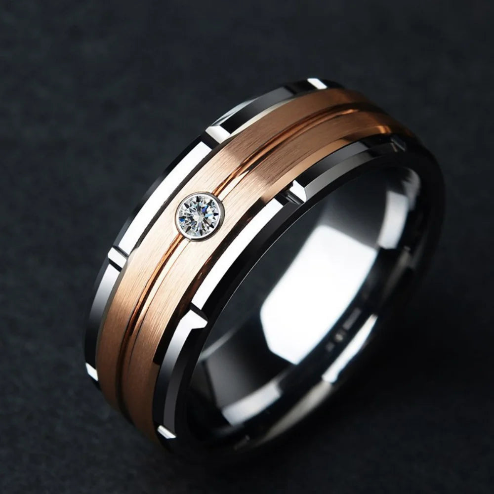 2025 Classic Stainless Steel Men‘s Rings Two-color electroplating Fashion Simple Ring Jewelry Accessories Dropshipping size 6-13