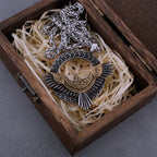 Stainless Steel Viking Odin Raven Necklace Men Vintage Huginn Muninn Celtic Knot Fashion Amulet Pendant Jewelry Gifts