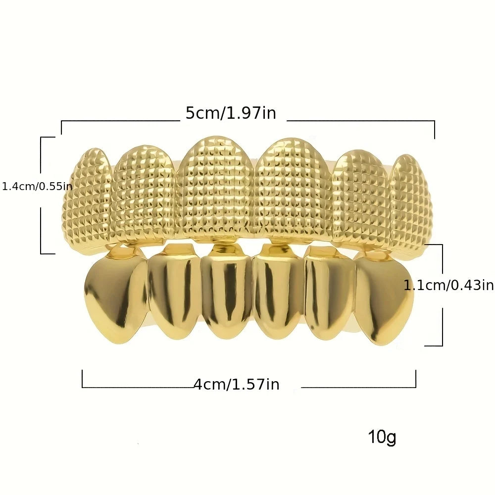 Textured Grid Teeth Braces Stickers — Upper & Lower Decorative