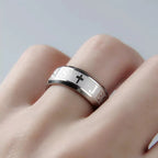 Fashion Stainless Steel Bible Verse Jesus Cross Rings For Men Vintage Christian Cross Religious Ring Amulet Jewelry