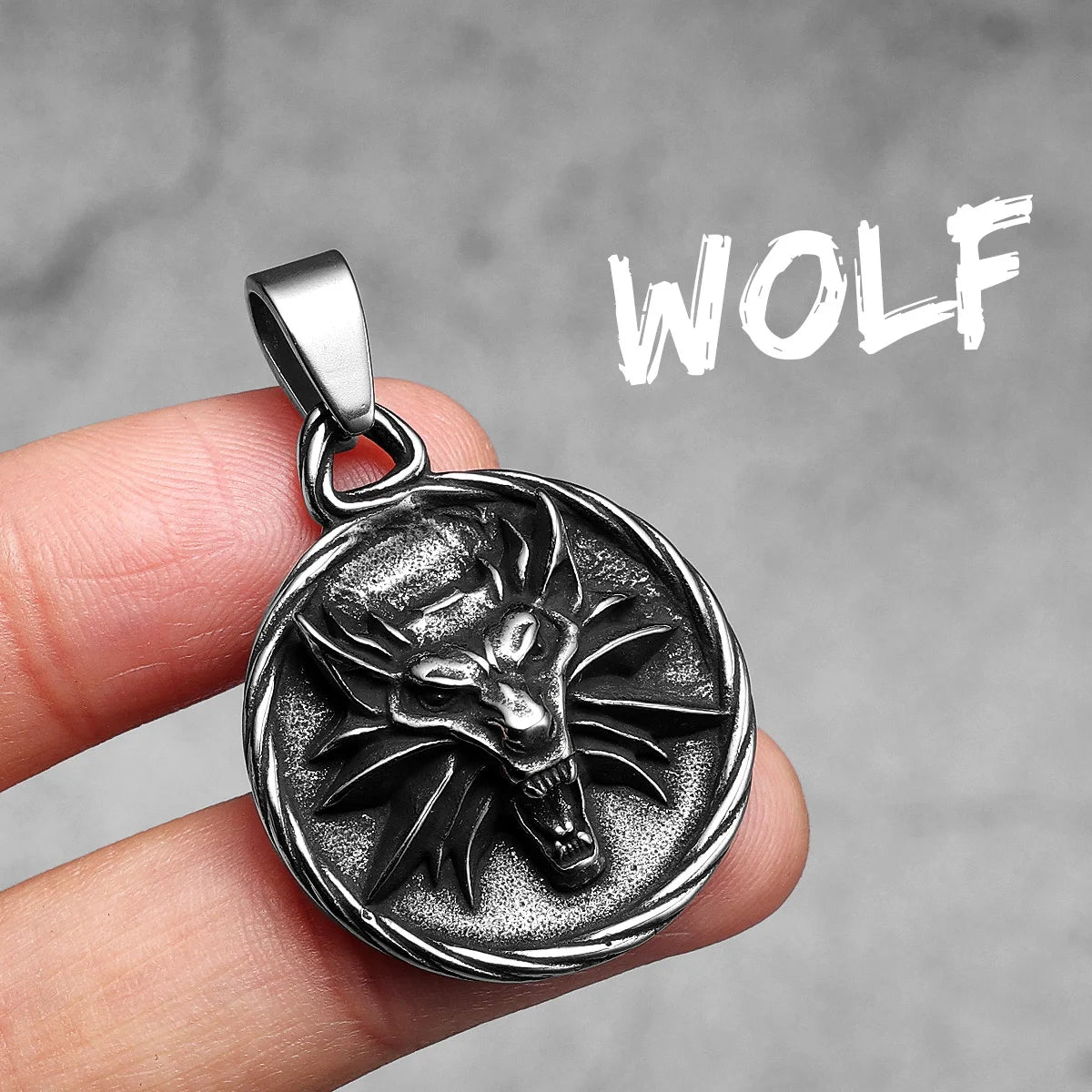 Wolf King Pendant Necklace Stainless Steel