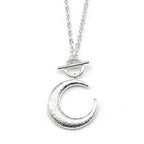 Moon Silver Pendant Sterling Crescent Toggle Choker