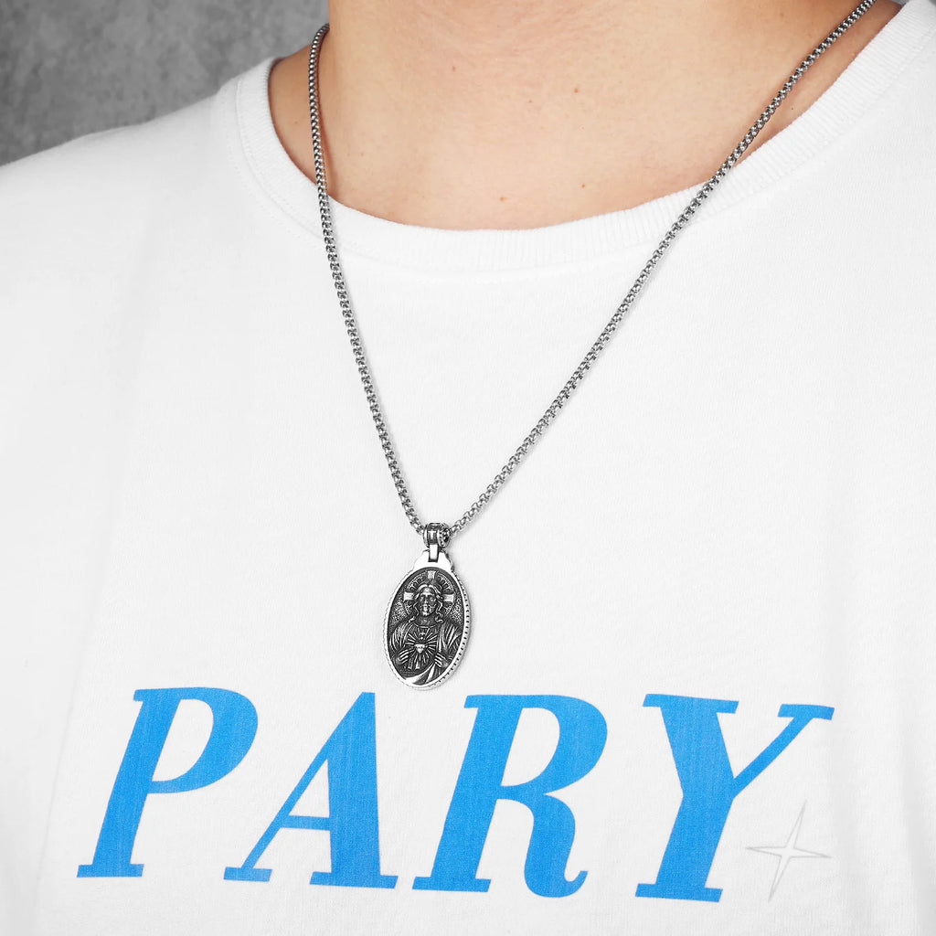 Jesus Cross Pendant Necklace — Stainless Steel