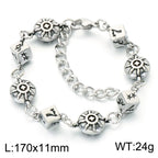 Vintage Gothic Ornate Charm Link Bracelet — Stainless Steel