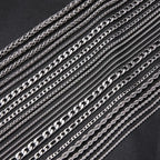 My Shape Basic Cuban Chain Necklaces for Men Chains Punk Figaro Box Curb Chain Chokers Lobster Clasp Fashion Male
