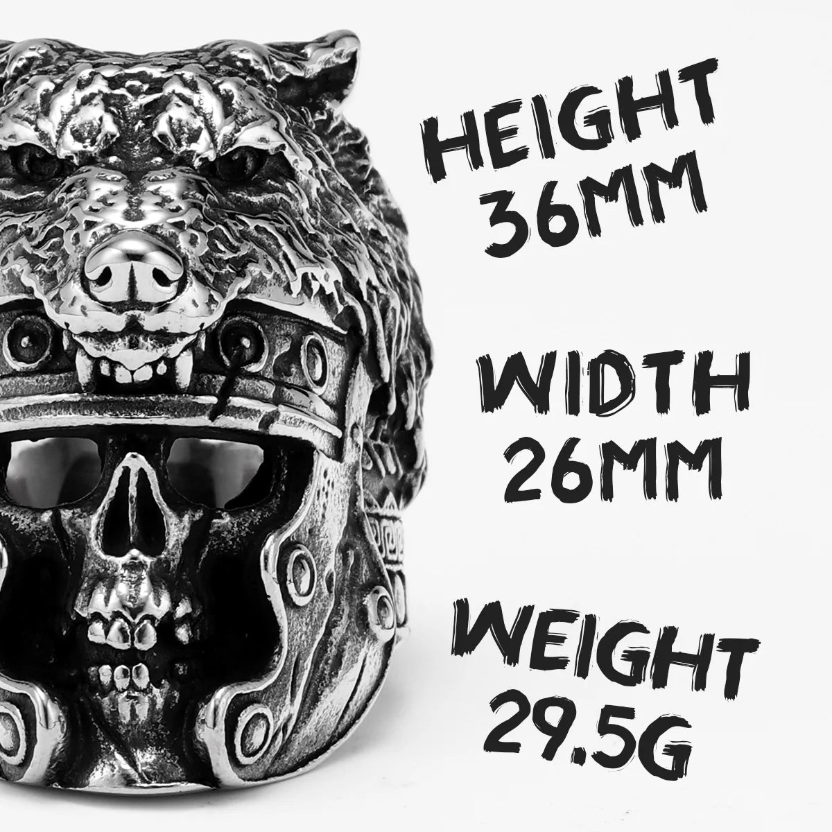 Wolf Skull Ring — Stainless Steel