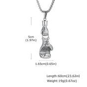 Retro Boxing Gloves Pendant Necklace — Stainless Steel