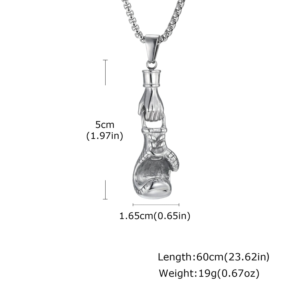 Retro Boxing Gloves Pendant Necklace — Stainless Steel