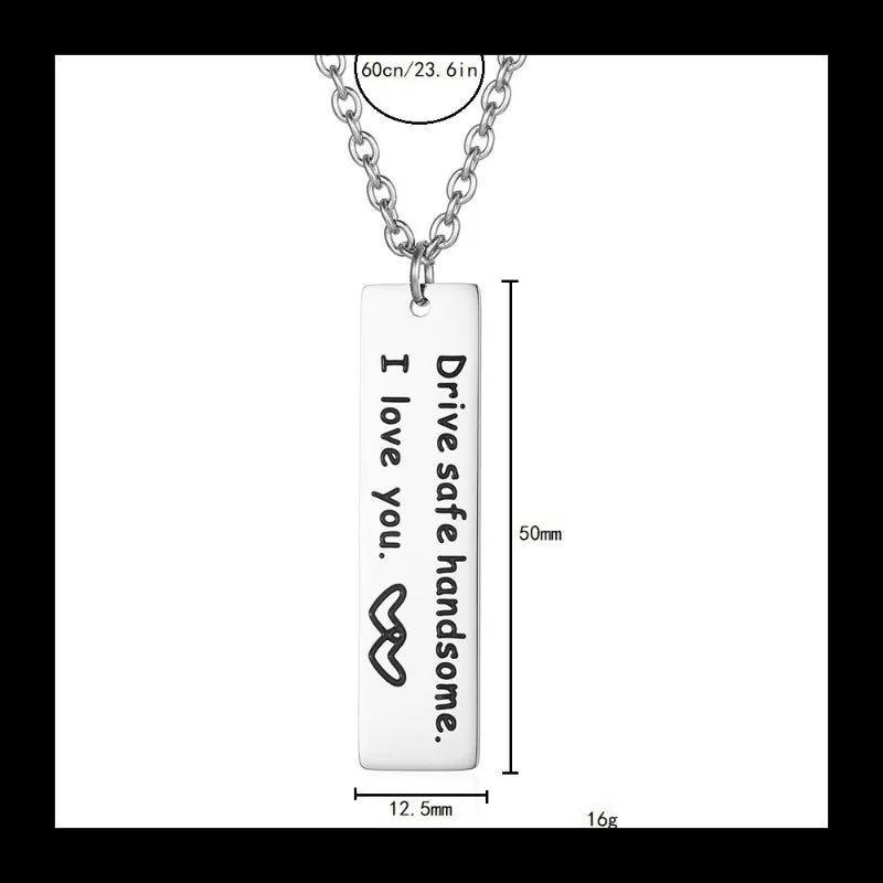 Letter Pendant Necklace — Stainless Steel
