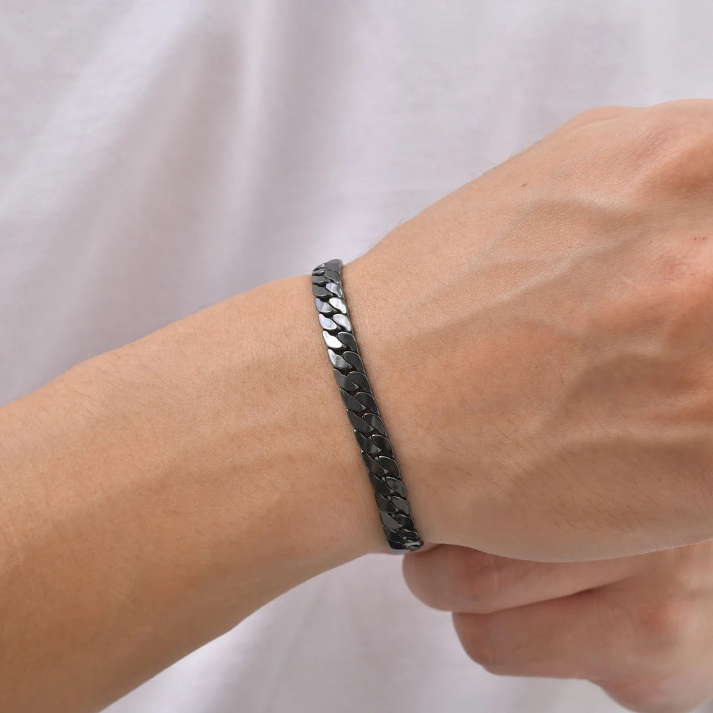 Black Byzantine Braided Bracelet — Stainless Steel