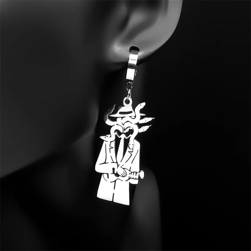 Snake Guitar Steel Earrings Trend Coiled