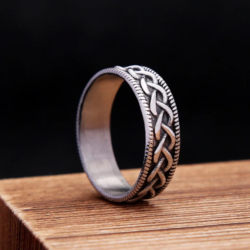 Viking Steel Ring Vintage Celtic Knot 316L Punk