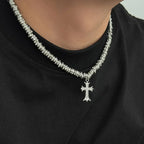 Irregular Jesus Cross Pendant — Silver