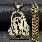 Hip Hop Punk Crown of Thorns Jesus Cross Necklace for Men Stainless Steel Gold Plated Crucifix Pendant Necklaces