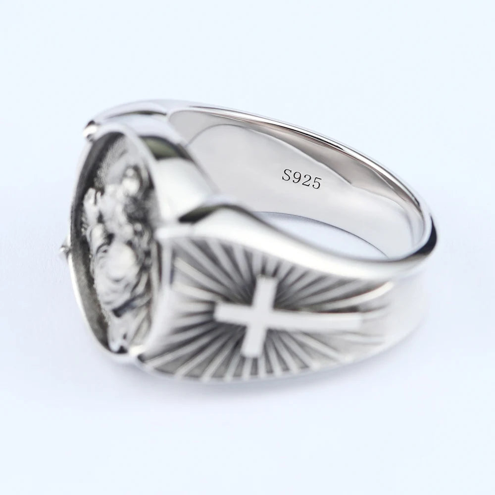 Cross Jesus Ring — 925 Silver