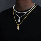 Iced Out Jesus Pendant Rope Tennis Set