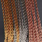 Daily Simple 3MM Twisted Chain Necklace For Men And Women Artificial Couple Necklace