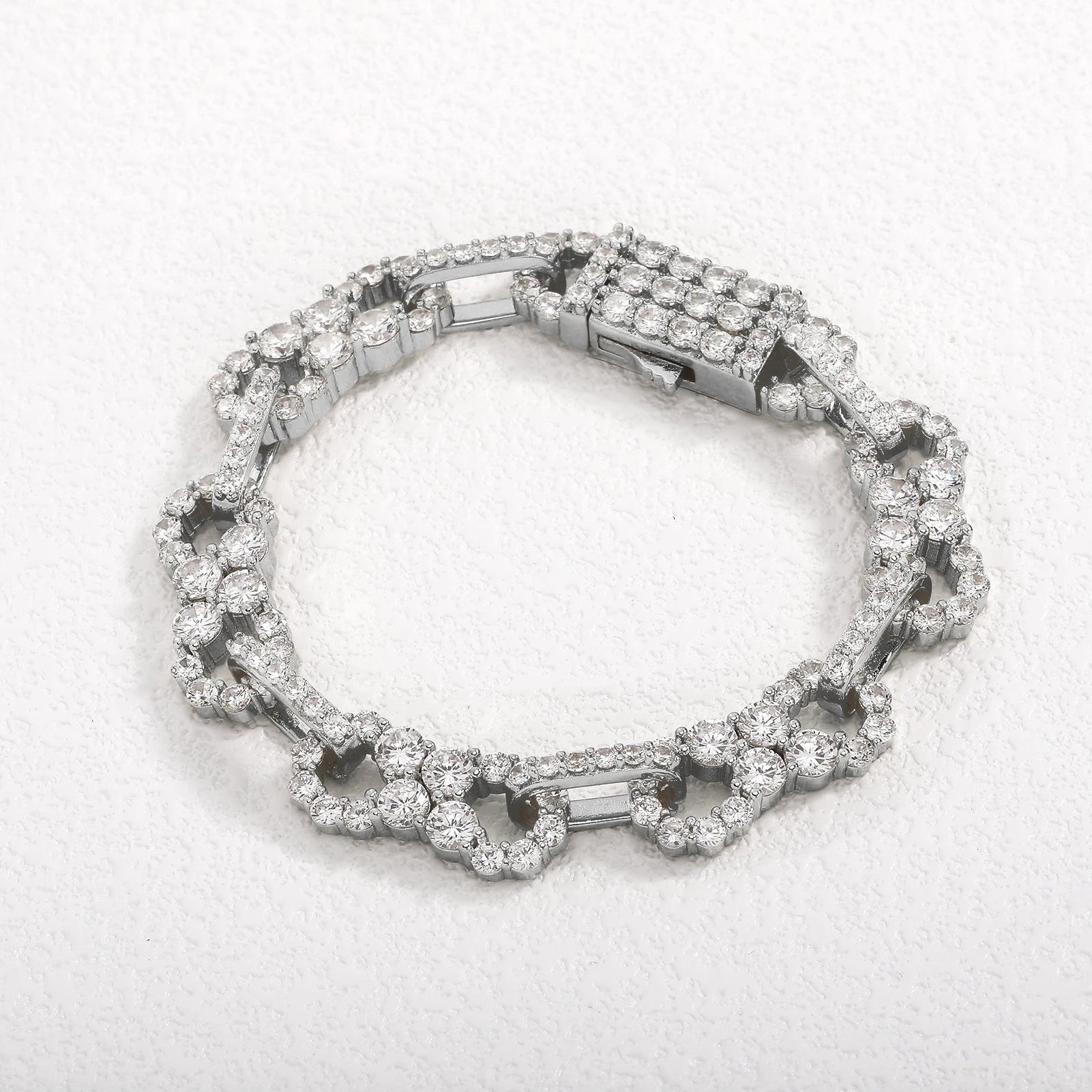 Gold Iced Out Bracelet Statement 8-Inch