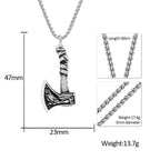 Stainless Steel Viking Double Axe Necklace Men's Vintage Nordic Wolf Axe Pendant Chain Scandinavian Party Jewelry Accessories