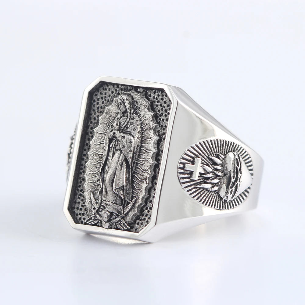 Virgin Mary Heart Ring — 925 Silver