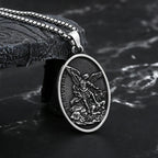 2024 New Men Stainless Steel Archangel St.Michael Guardian Pendant Necklaces Fashion Jewelry Creativity Chains Gifts